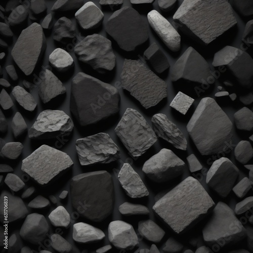 Black rock background. Dark gray stone texture. Black grunge background. Mountain close-up. Distressed backdrop.  