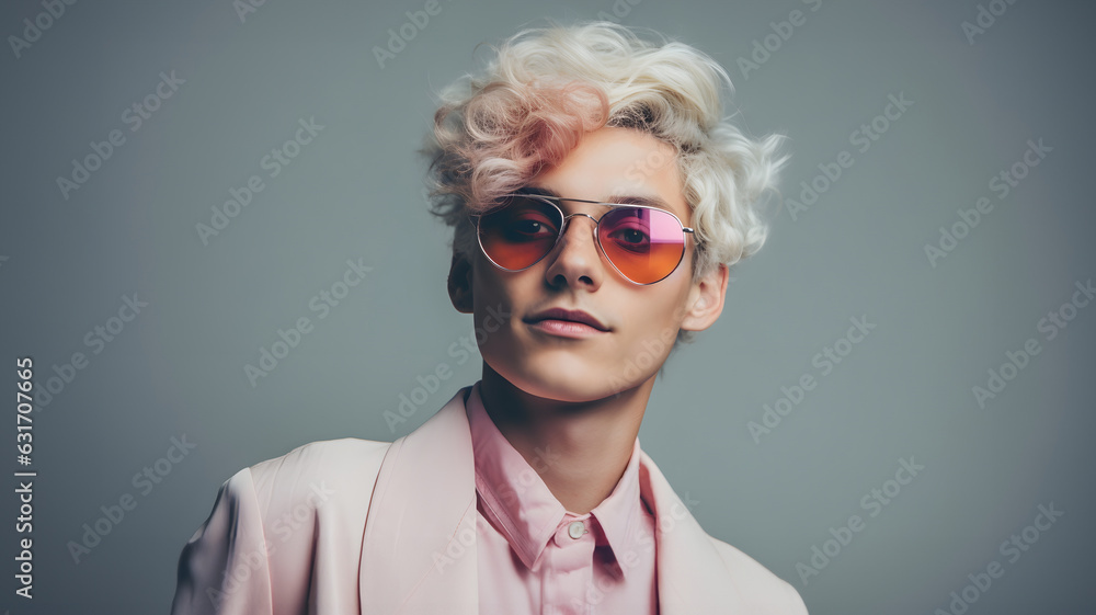 Stylish young guy with blond hair Stylish young guy with blond hair