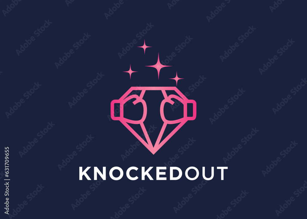 diamond with fist logo design vector silhouette illustration diamond with fist logo design vector silhouette illustration