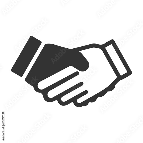 Vector illustration of handshake icon in dark color and transparent background(PNG).