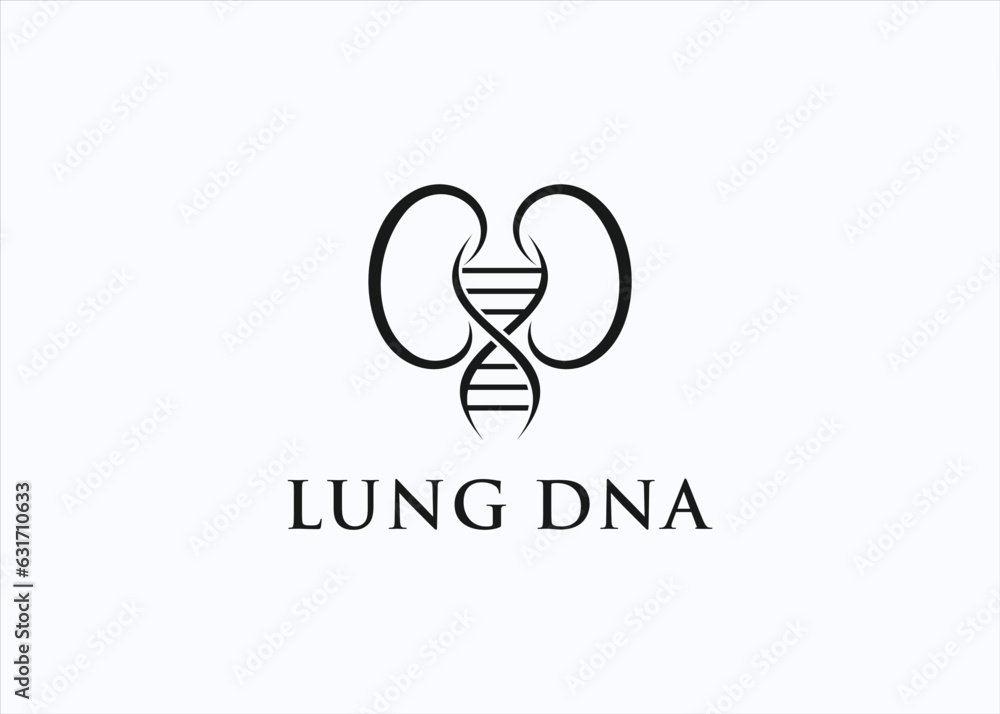 Lung DNA logo design vector silhouette illustration Lung DNA logo design vector silhouette illustration