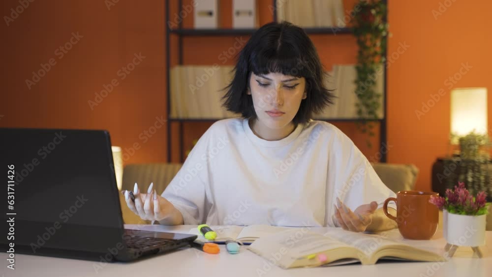 Forgetful Female student. Forgetful Female student.