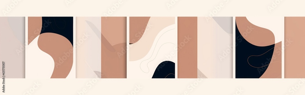 Abstract trendy contemporary organic shapes background templates. Minimalist aesthetic, Generative AI