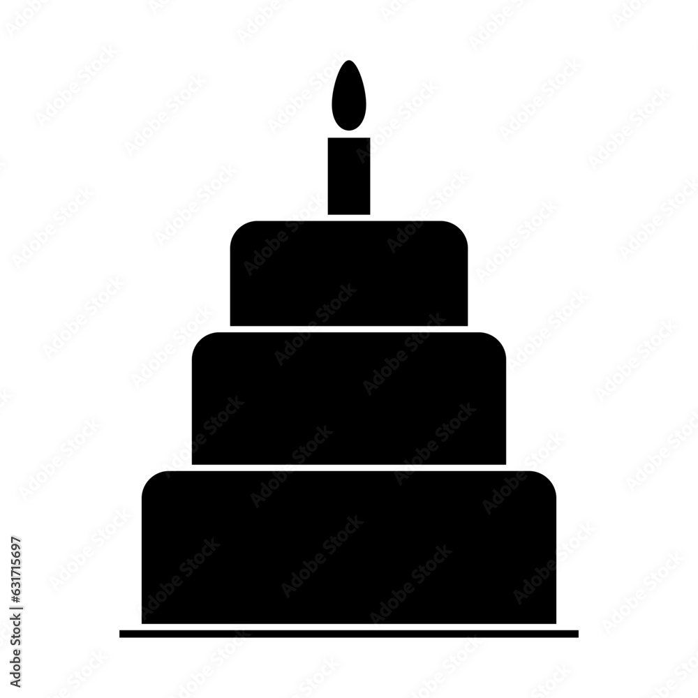 Sweet cake icon, bakery dessert food symbol, happy birthday day graphic vector illustration Sweet cake icon, bakery dessert food symbol, happy birthday day graphic vector illustration