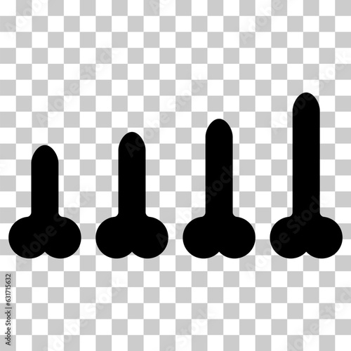 Set of Man anatomy organ, penis pictogram icon, masculine genital web graphic vector illustration