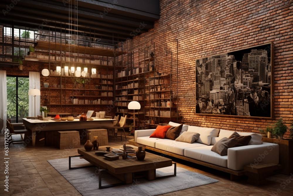 The unique layout of the brick walls, aesthetic look