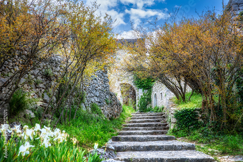 Steps of the Walking Path in the Historic Village of Pocitelj in Bosnia and Herzegovina photo
