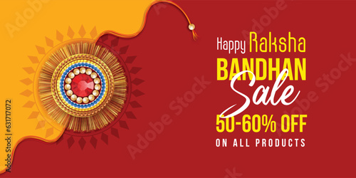 Fotografia raksha bandhan festival banner design with cretive rakhi illustration