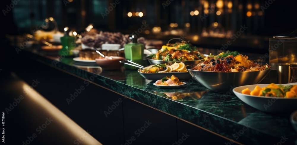 Buffets with food and wine at an event buffets Buffets with food and wine at an event buffets