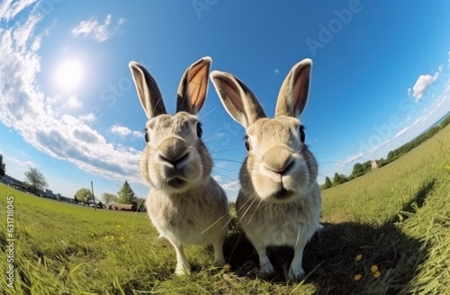 Funny rabbits portrait © ArtCookStudio