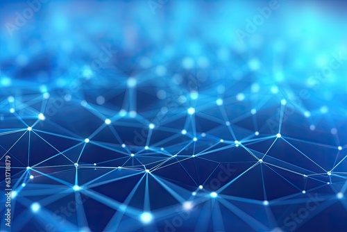 Abstract technology background with connecting dots and lines. Network connection structure. 3d rendering Abstract blue technology background. Network connection structure. 3d rendering, AI Generated