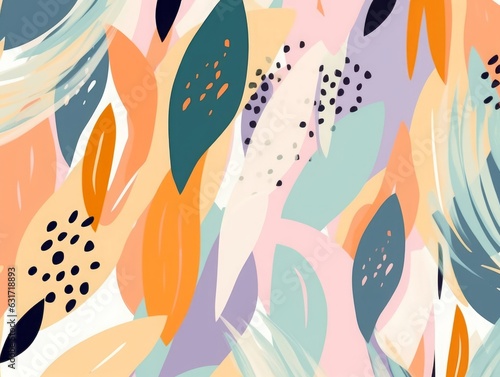 Abstract summer artistic illustration pattern. Creative collage contemporary seamless pattern. Fashionable template for design, Generative AI © James
