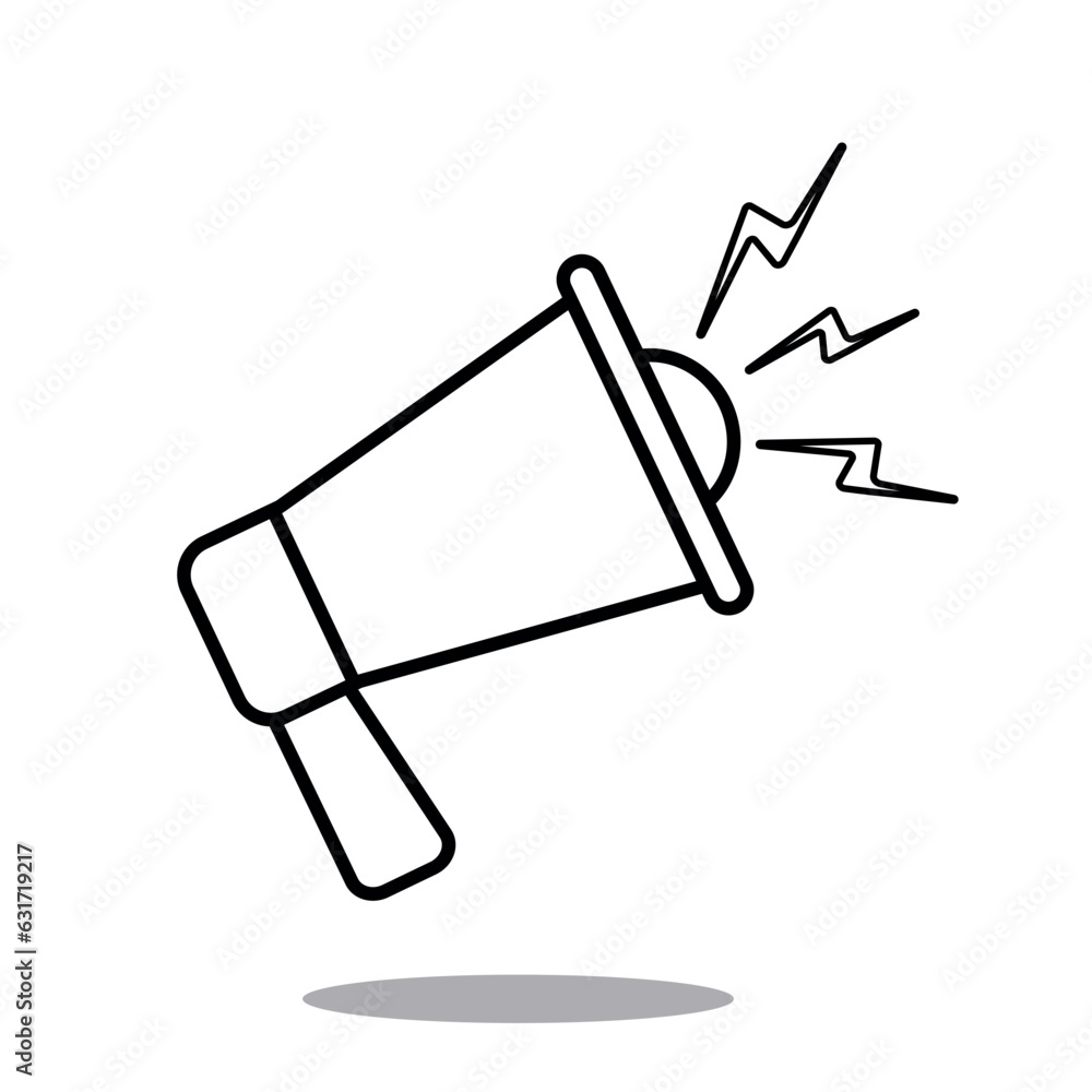 Vector Outline Black and White Loudspeaker icons set in outline style. Outline illustration design Speaker Megaphone. Advertising and promotion symbol Social media multimedia, and marketing concept Vector Outline Black and White Loudspeaker icons set in outline style. Outline illustration design Speaker Megaphone. Advertising and promotion symbol Social media multimedia, and marketing concept