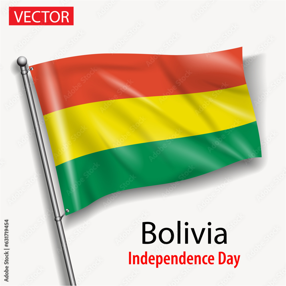 Bolivia flag national independence day vector flags in America 