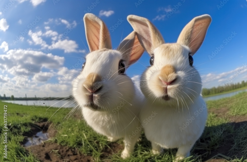 Funny rabbits portrait Funny rabbits portrait
