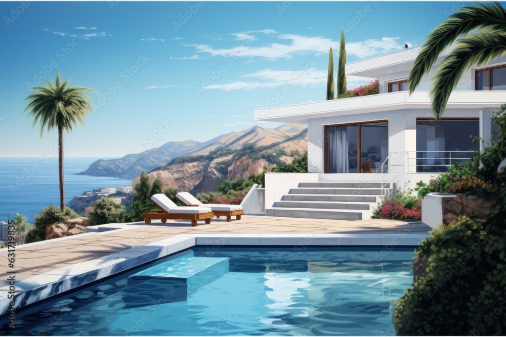 Fototapeta premium Modern villa with swimming pool