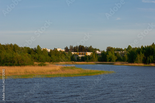 residential building by the lake 