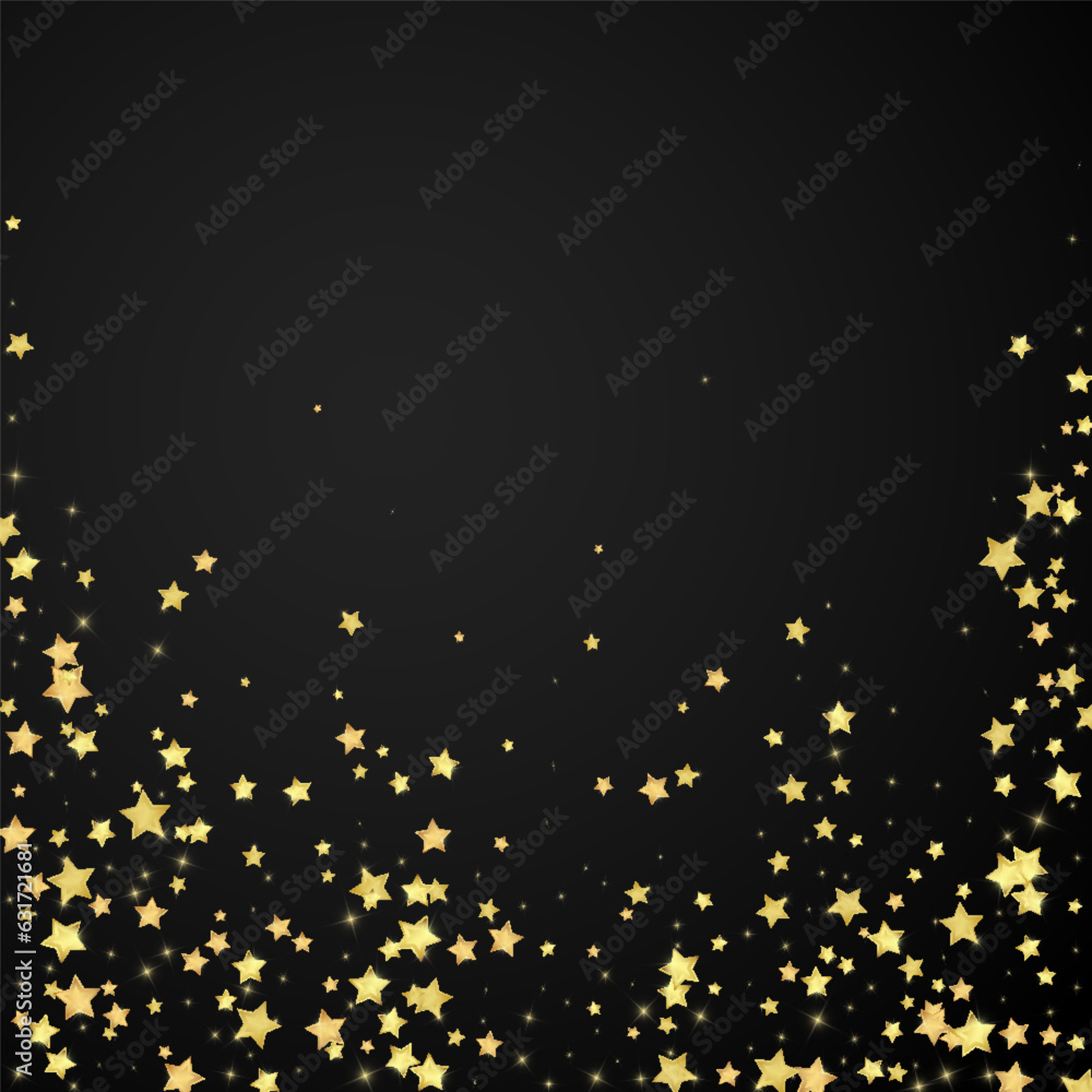 Fototapeta premium Magic stars vector overlay. Gold stars scattered