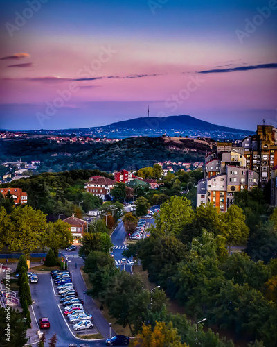 Photography view of the city of the city at night