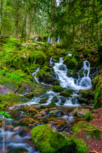 Wonderful waterfall long exposure in the French middle contains (vosges) at 1000 altitude