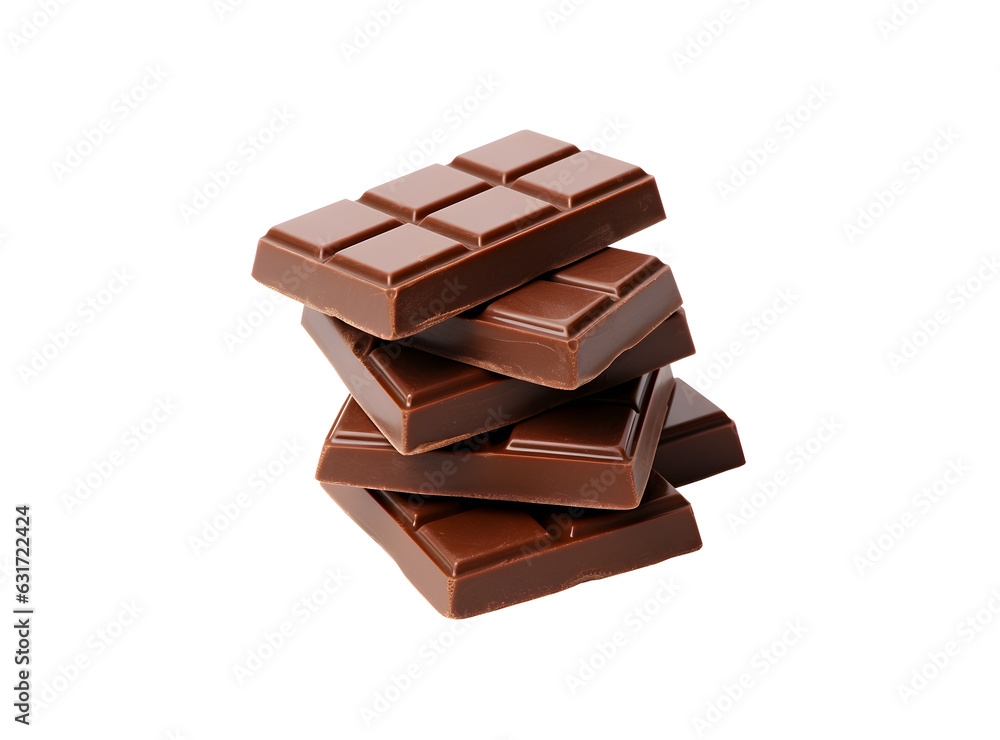 chocolate bars isolated on transparent background Generative AI - PNG File