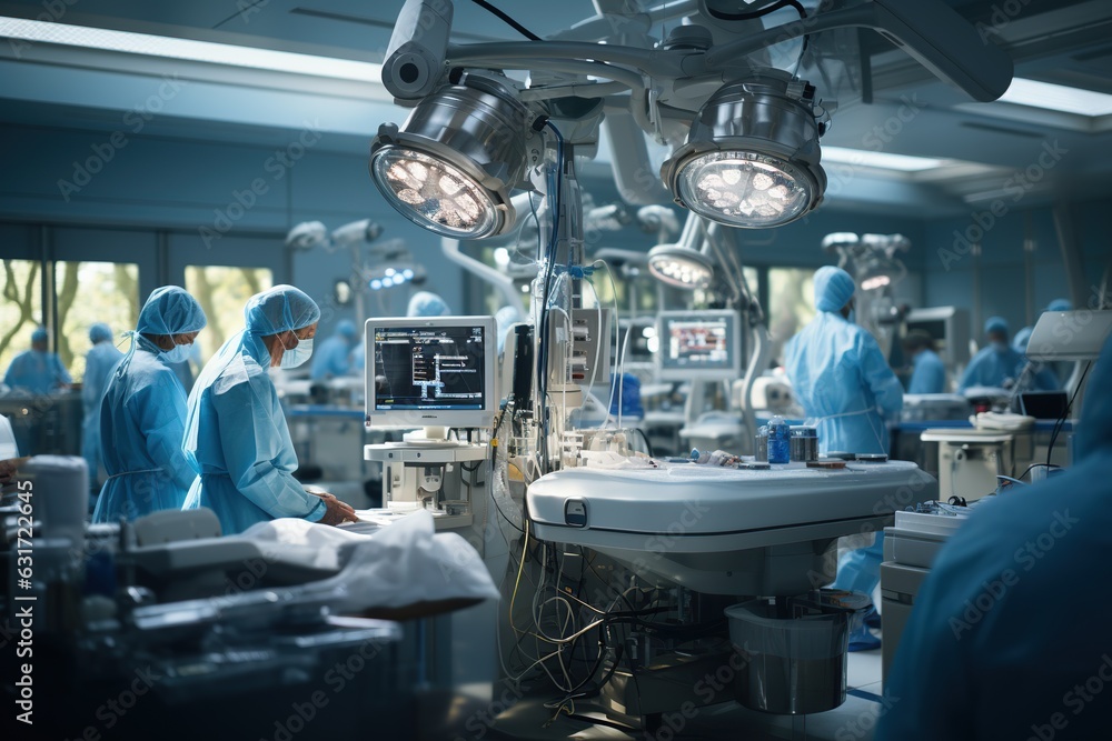 Medical Team Performing Surgical Operation in Modern Operating Room. Generated with AI Medical Team Performing Surgical Operation in Modern Operating Room. Generated with AI