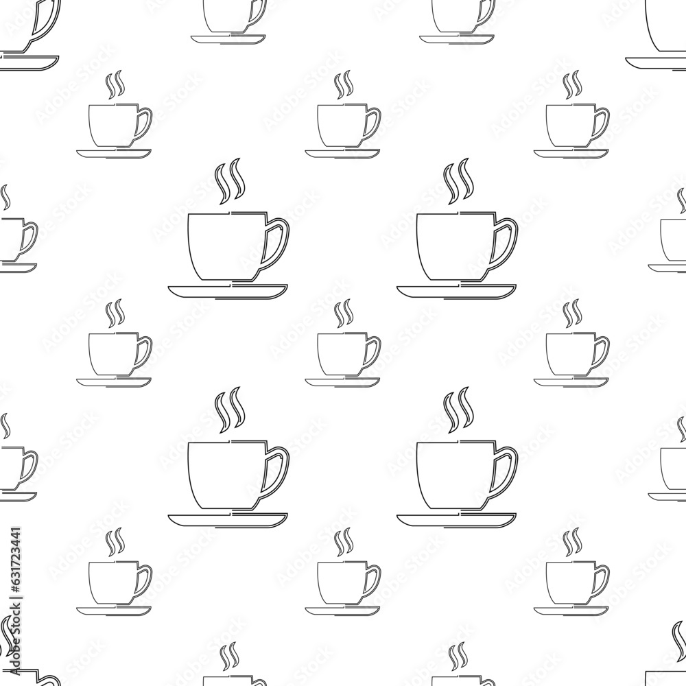 Tea Cup Icon Seamless Pattern M_2203001 Tea Cup Icon Seamless Pattern M_2203001