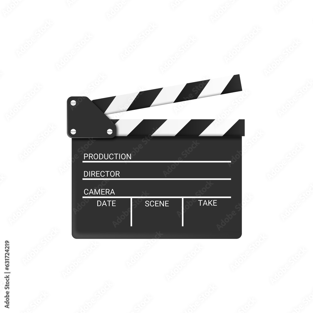 Fototapeta premium Realistic movie clapper slapstick