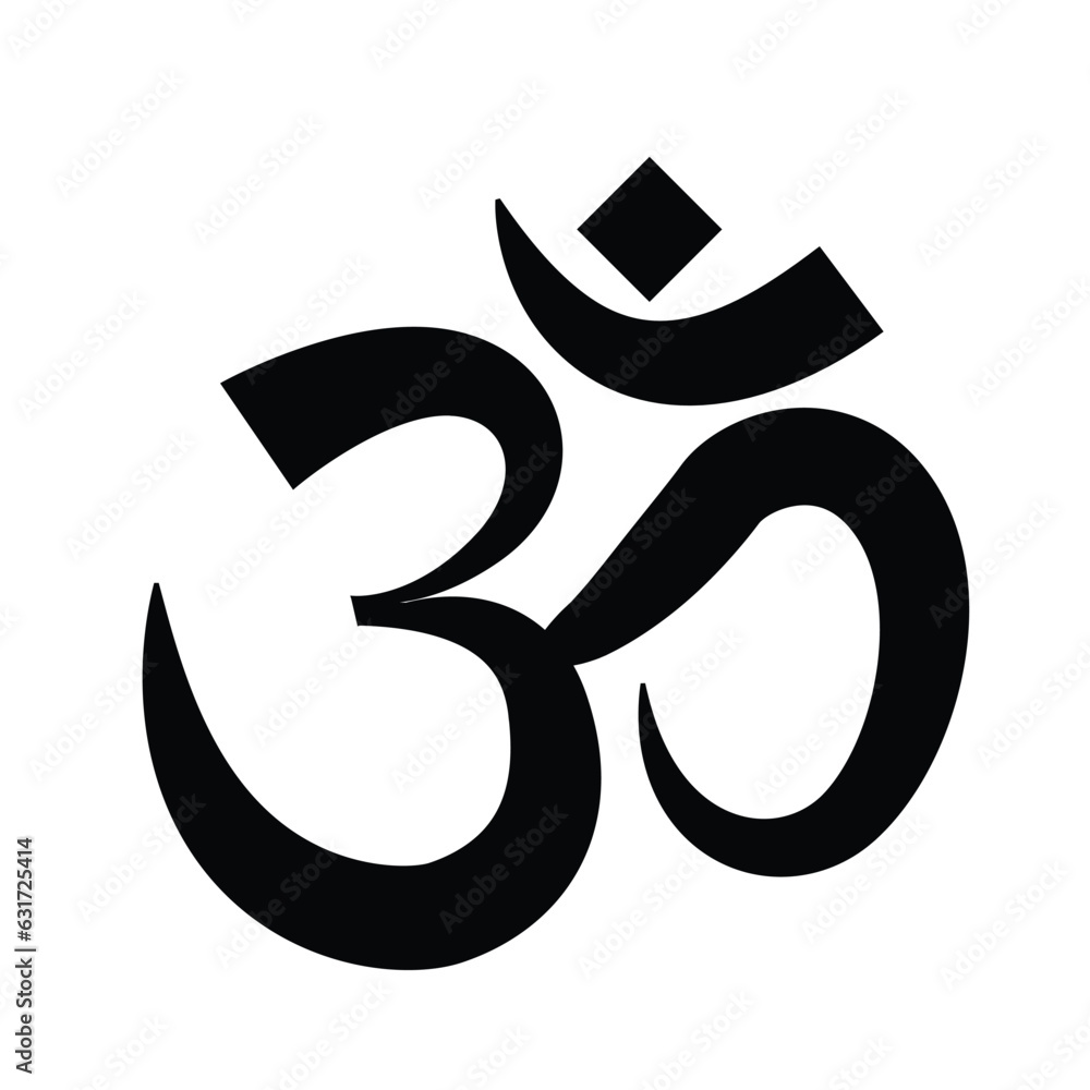 Om symbol of Hinduism. Vector illustration isolated on white background Om symbol of Hinduism. Vector illustration isolated on white background