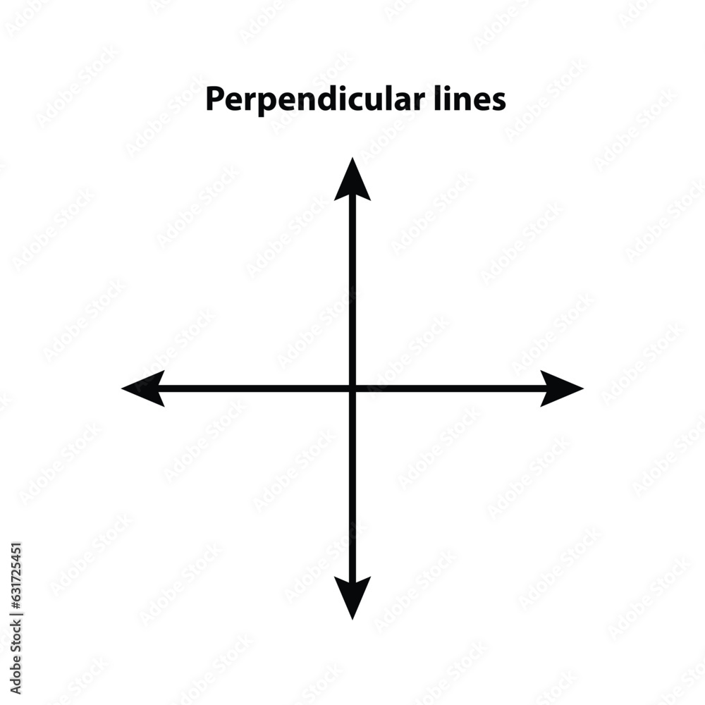 Perpendicular lines. vector line. on white background. math teaching pictures Perpendicular lines. vector line. on white background. math teaching pictures