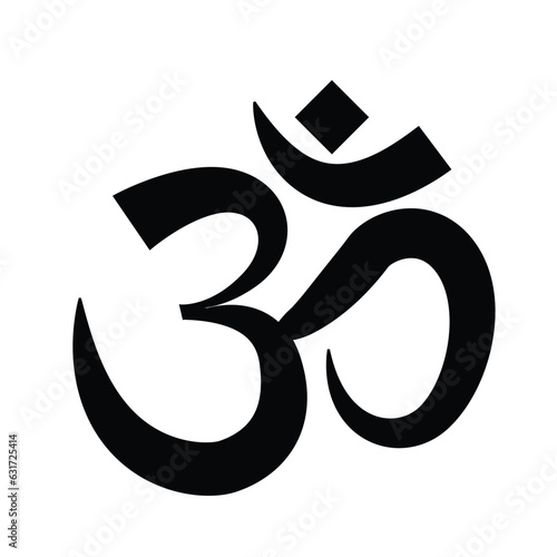 Om symbol of Hinduism. Vector illustration isolated on white background