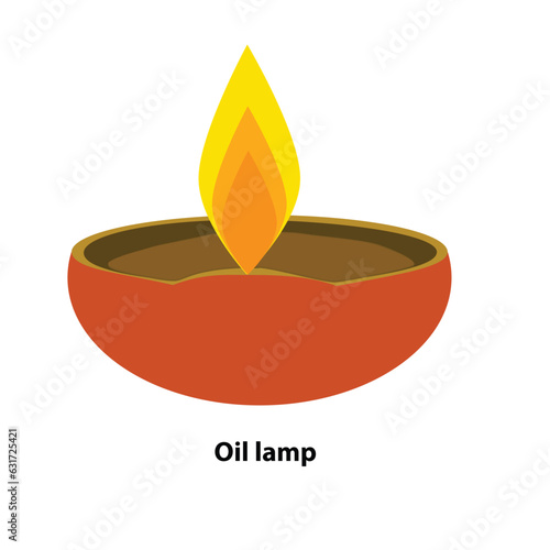 oil lamp. hand clay lamp. oil lamp. Indian Festival Diwali design. vector illustration