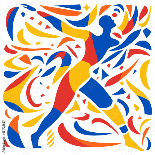 Abstract silhouette of a man. Concept sport,dance,movement logo illustration.