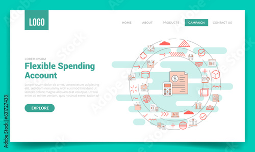 fsa flexible spending account concept with circle icon for website template or landing page homepage