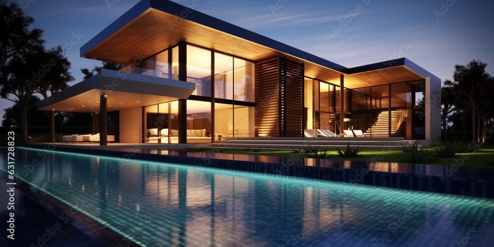 Modern luxury villa with swimming pool
