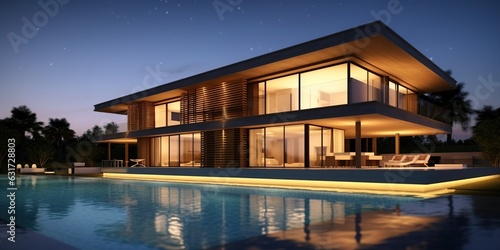 Modern luxury villa with swimming pool © somchai20162516