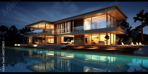 Modern luxury villa with swimming pool © somchai20162516