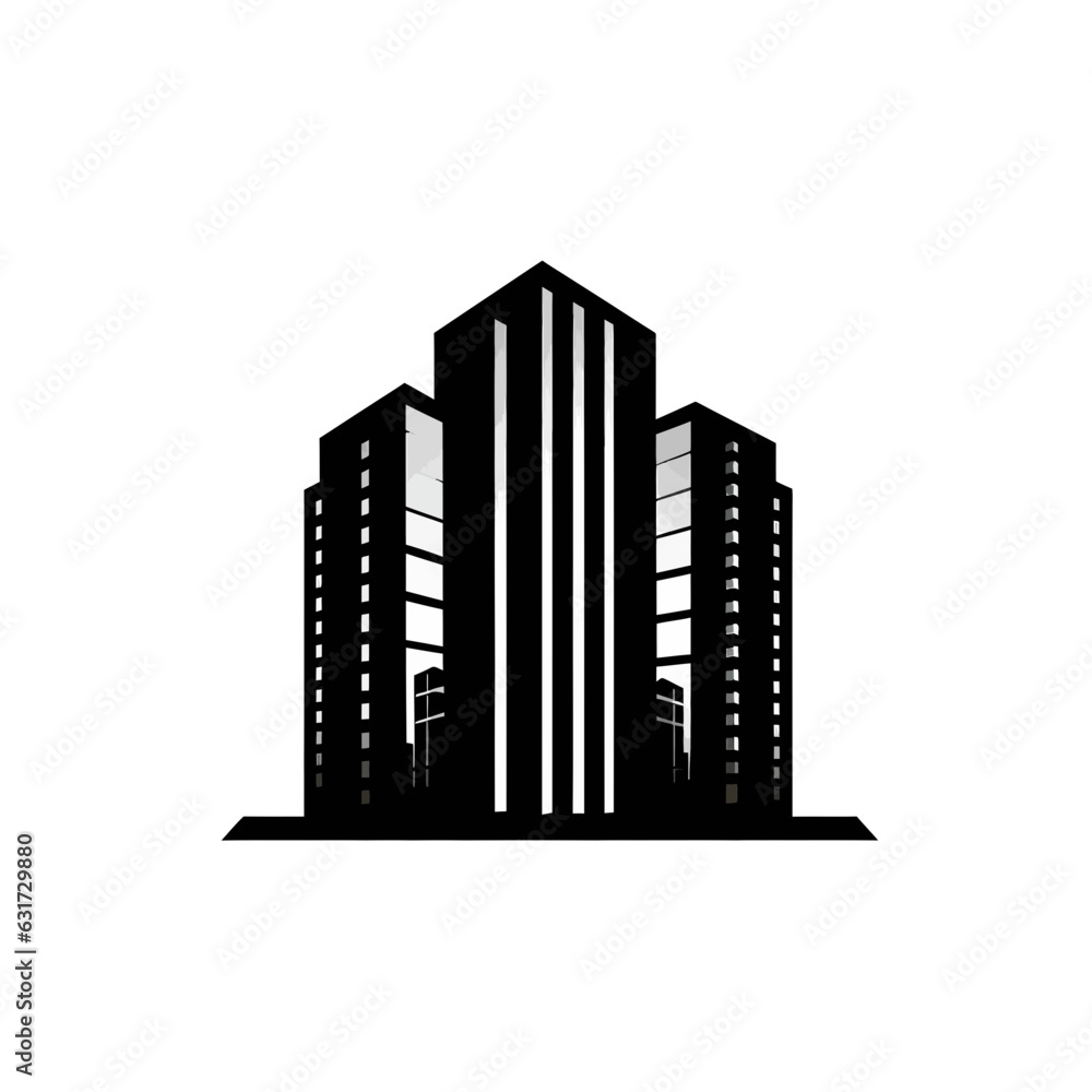 Vector logo of building, minimalistic, black and white Vector logo of building, minimalistic, black and white
