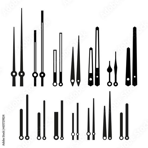 Clock Hands Set, Isolated on White Background. Vector Illustration