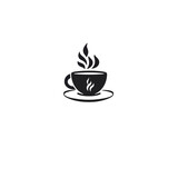 Vector logo of coffe shop, minimalistic, black and white