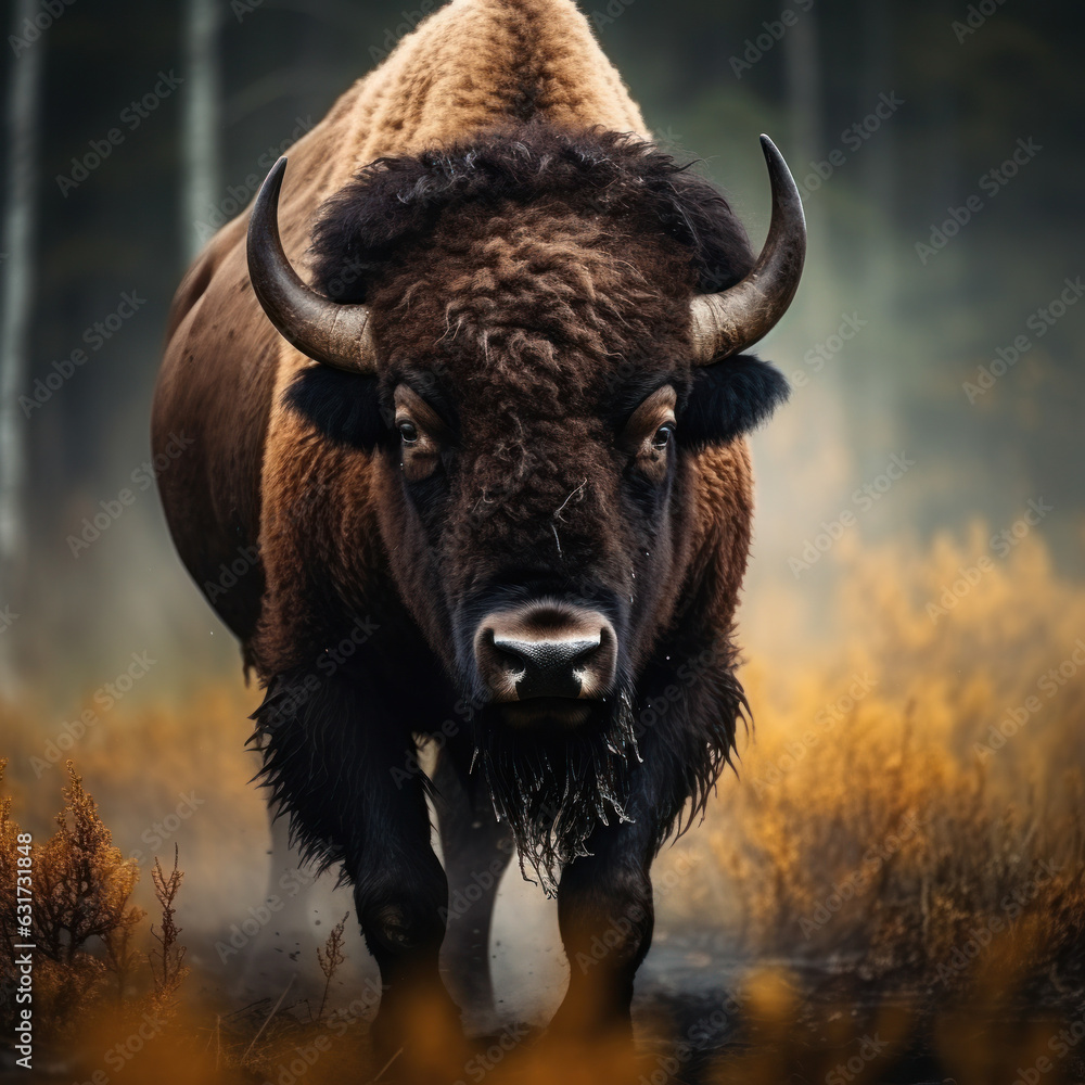 Bison in its Natural Habitat, Wildlife Photography, Generative AI Bison in its Natural Habitat, Wildlife Photography, Generative AI