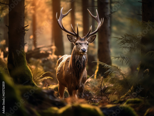 Deer in its Natural Habitat  Wildlife Photography  Generative AI