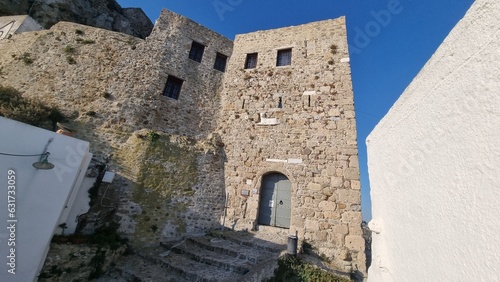 Billede på lærred skiros or skyros island church on the tiop of the hill of chora in the castle gr