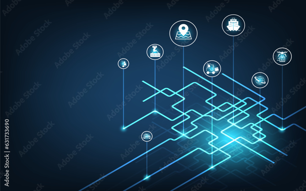 Global Logistics Network Connection background concept with Big data visualization, Cloud computing, network online digital, exchange of transportation. Vector illustration eps10 Global Logistics Network Connection background concept with Big data visualization, Cloud computing, network online digital, exchange of transportation. Vector illustration eps10