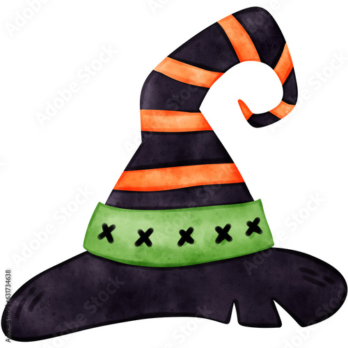 Watercolor Witch hat, Halloween Hat, wizard hat