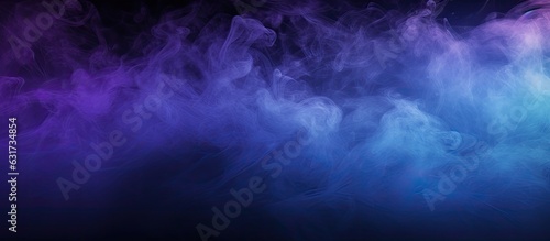 Blue and purple mist on a black surface, with empty area for text.