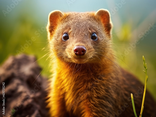Mongoose in its Natural Habitat, Wildlife Photography, Generative AI © Vig
