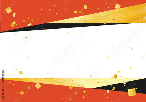 年賀状用フレーム素材　金箔