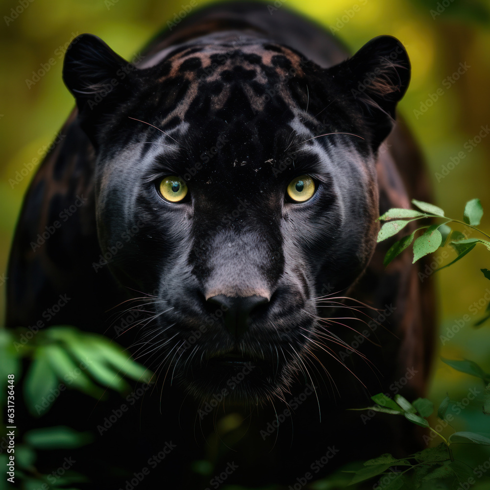 Panther in its Natural Habitat, Wildlife Photography, Generative AI