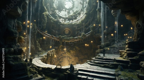 Fairy tale fairy castle. AI generated art illustration.